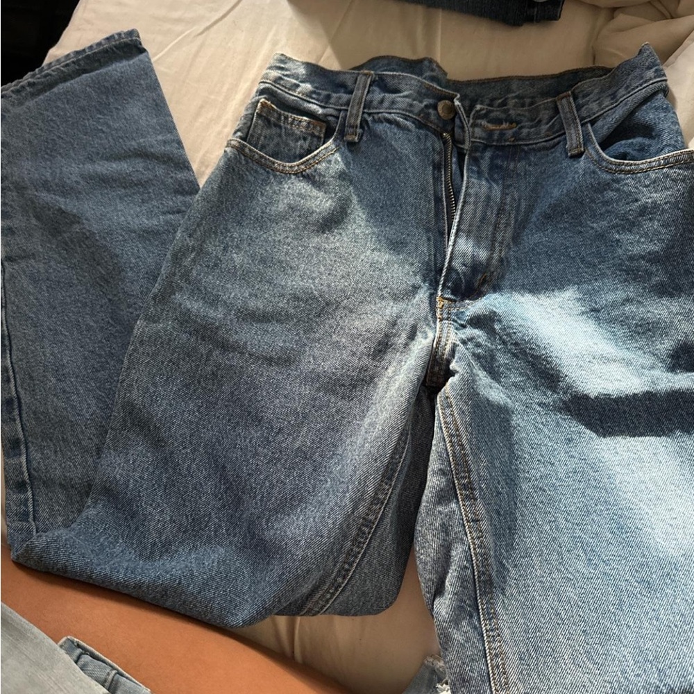 brandy melville baggy wide leg dark wash jeans